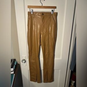 Abercrombie the skinny ultra high rise brown faux leather pants